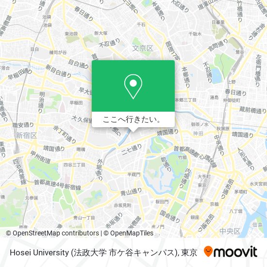 Hosei University (法政大学 市ケ谷キャンパス)地図