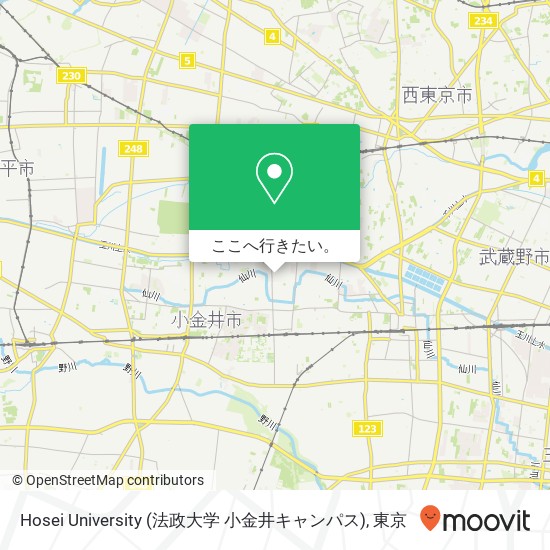 Hosei University (法政大学 小金井キャンパス)地図