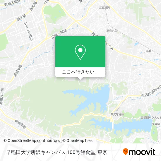 早稲田大学所沢キャンパス 100号館食堂地図