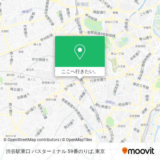 渋谷駅東口 バスターミナル 59番のりば地図