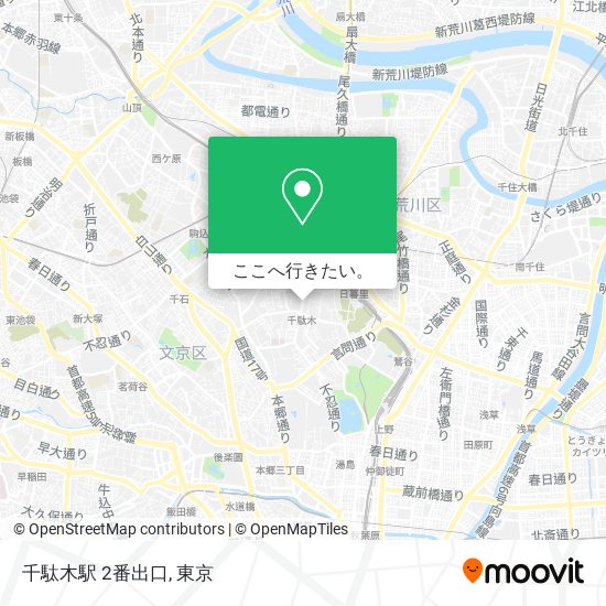 千駄木駅 2番出口地図