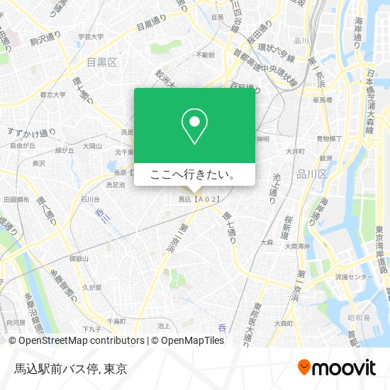 馬込駅前バス停地図