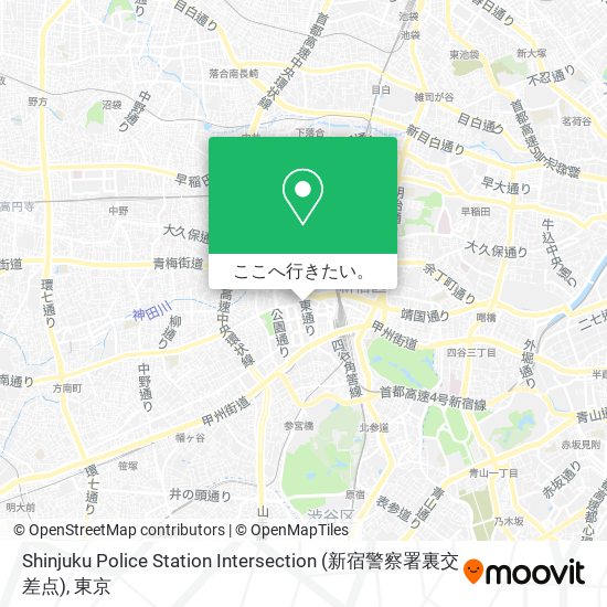 Shinjuku Police Station Intersection (新宿警察署裏交差点)地図
