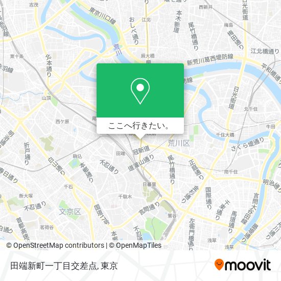 田端新町一丁目交差点地図