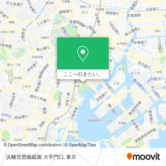 浜離宮恩賜庭園 大手門口地図