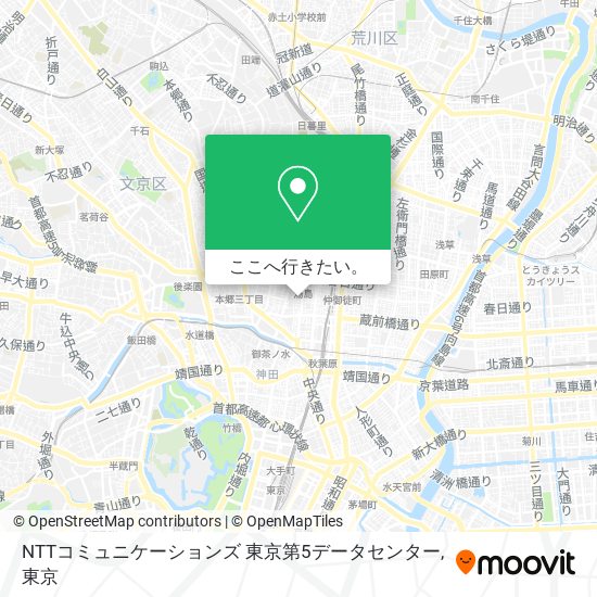 NTTコミュニケーションズ 東京第5データセンター地図