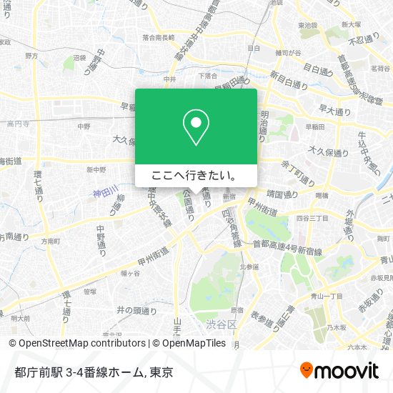 都庁前駅 3-4番線ホーム地図