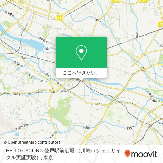 HELLO CYCLING 登戸駅前広場 （川崎市シェアサイクル実証実験）地図