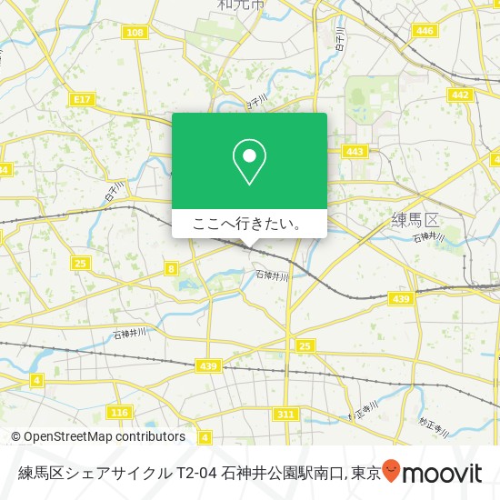 練馬区シェアサイクル T2-04 石神井公園駅南口地図