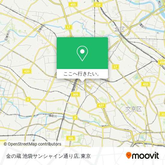 金の蔵 池袋サンシャイン通り店地図