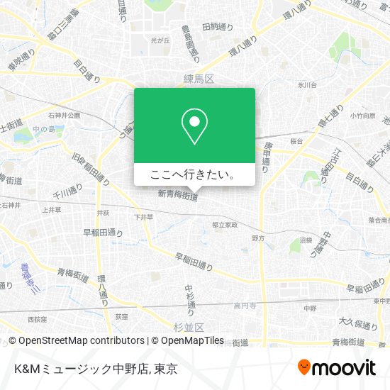 K&Mミュージック中野店地図