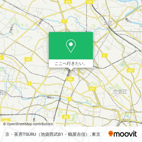 京・茶房TSURU（池袋西武B1・鶴屋吉信）地図