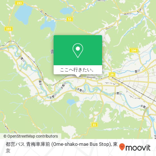 都営バス 青梅車庫前 (Ome-shako-mae Bus Stop)地図