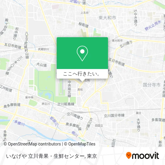 いなげや 立川青果・生鮮センター地図