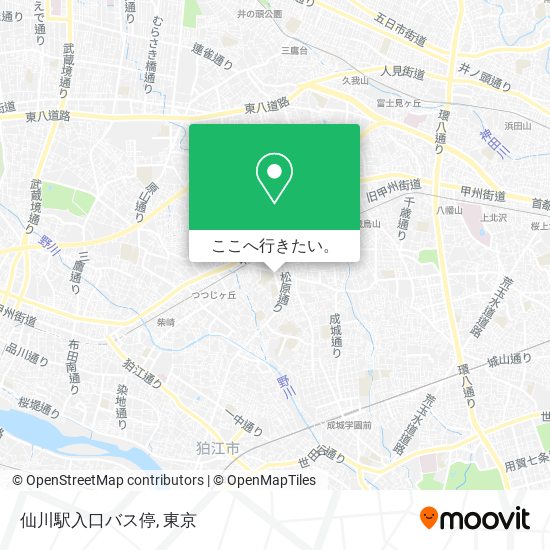 仙川駅入口バス停地図
