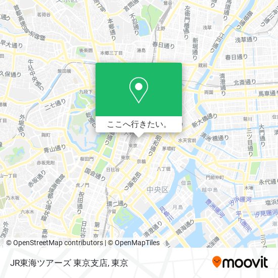JR東海ツアーズ 東京支店地図