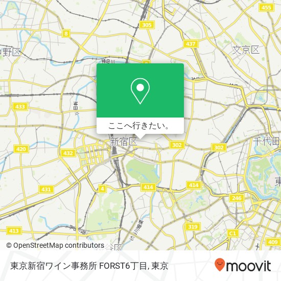 東京新宿ワイン事務所 FORST6丁目地図