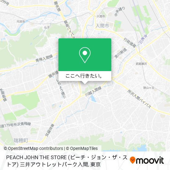 PEACH JOHN THE STORE (ピーチ・ジョン・ザ・ストア) 三井アウトレットパーク入間地図