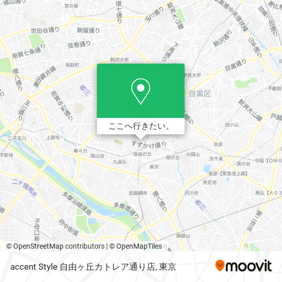 accent Style 自由ヶ丘カトレア通り店地図