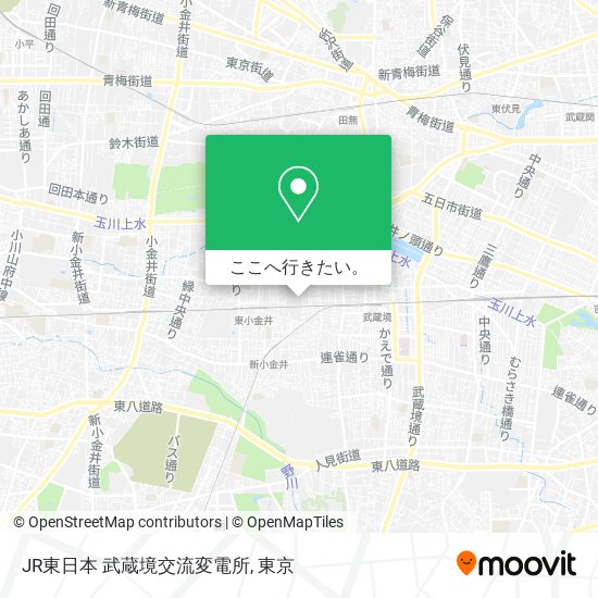 JR東日本 武蔵境交流変電所地図