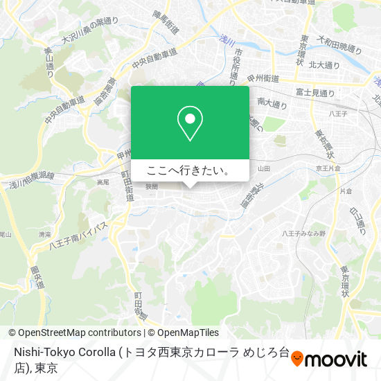 Nishi-Tokyo Corolla (トヨタ西東京カローラ めじろ台店)地図