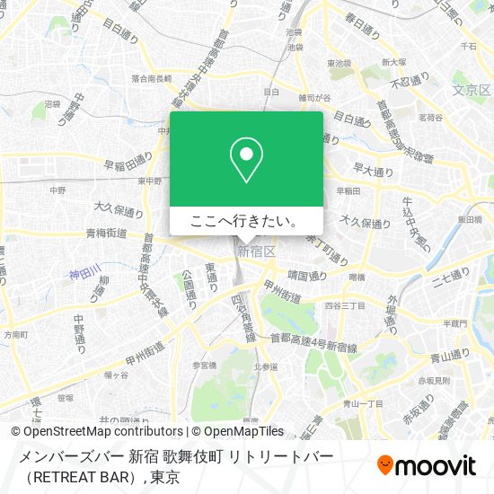 メンバーズバー 新宿 歌舞伎町 リトリートバー （RETREAT BAR）地図