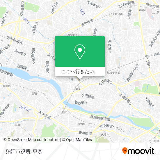 狛江市役所地図