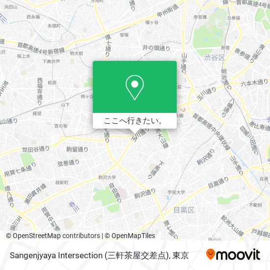 Sangenjyaya Intersection (三軒茶屋交差点)地図