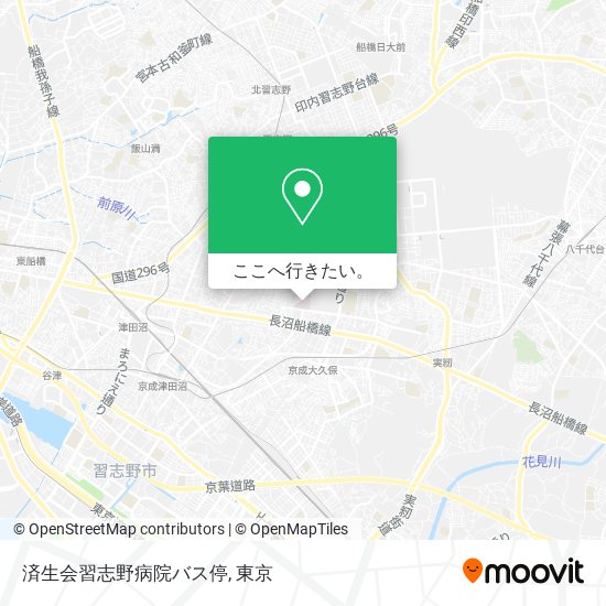 済生会習志野病院バス停地図