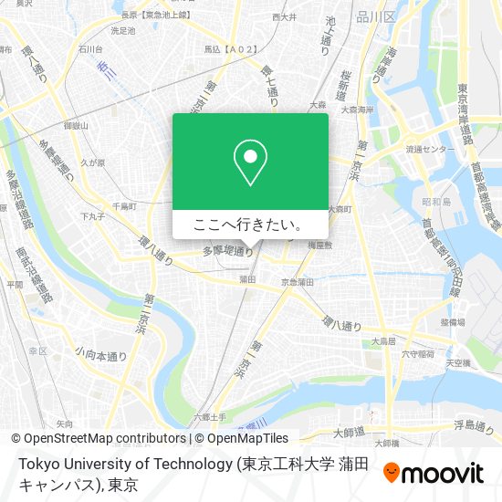 Tokyo University of Technology (東京工科大学 蒲田キャンパス)地図