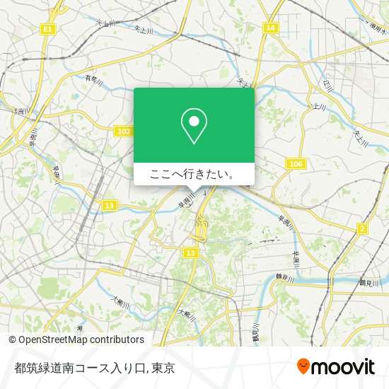 都筑緑道南コース入り口地図