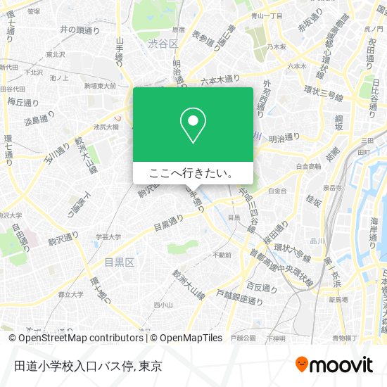 田道小学校入口バス停地図