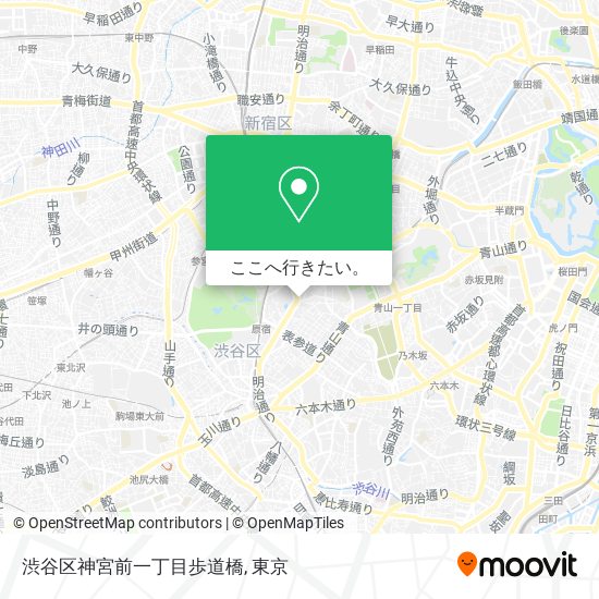 渋谷区神宮前一丁目歩道橋地図