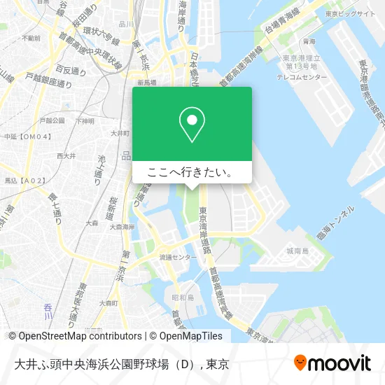 大井ふ頭中央海浜公園野球場（D）地図