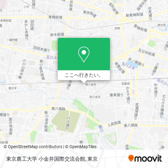 東京農工大学 小金井国際交流会館地図