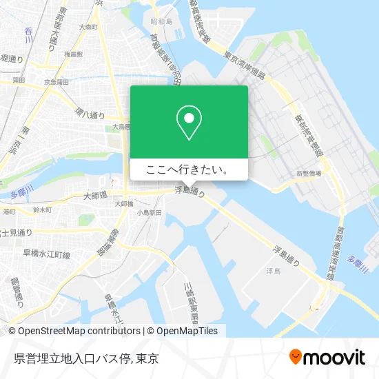 県営埋立地入口バス停地図