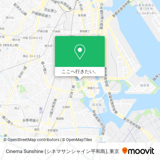 地下鉄 メトロ または バスで品川区のcinema Sunshine シネマサンシャイン平和島 への行き方