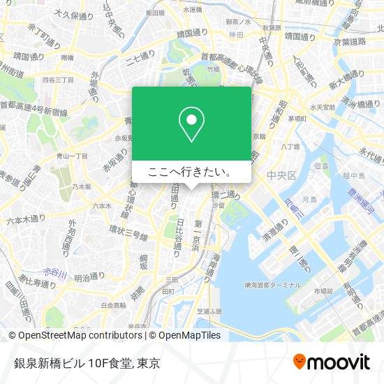 銀泉新橋ビル 10F食堂地図