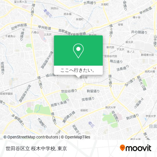世田谷区立 桜木中学校地図