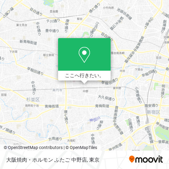 大阪焼肉・ホルモン ふたご 中野店地図