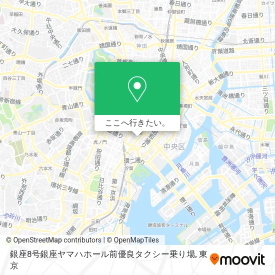銀座8号銀座ヤマハホール前優良タクシー乗り場地図