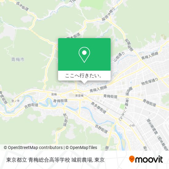 東京都立 青梅総合高等学校 城前農場地図