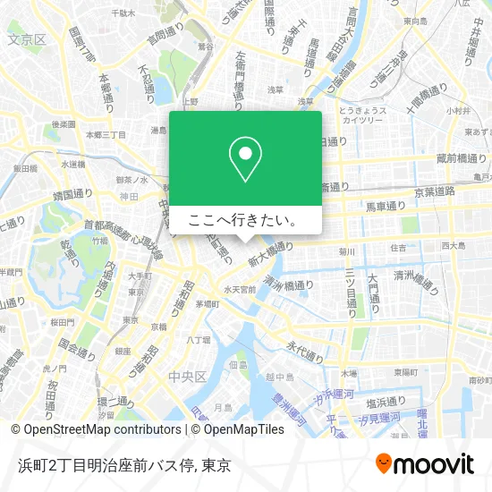 浜町2丁目明治座前バス停地図
