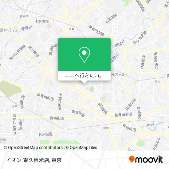 イオン 東久留米店地図