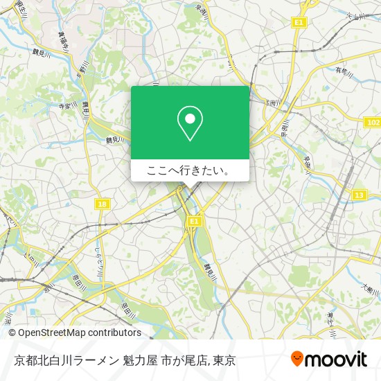 京都北白川ラーメン 魁力屋 市が尾店地図