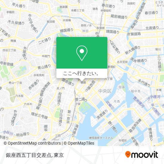 銀座西五丁目交差点地図