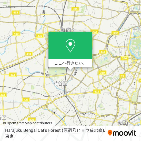 Harajuku Bengal Cat’s Forest (原宿乃ヒョウ猫の森)地図