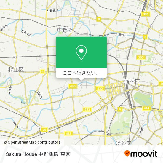 Sakura House 中野新橋地図