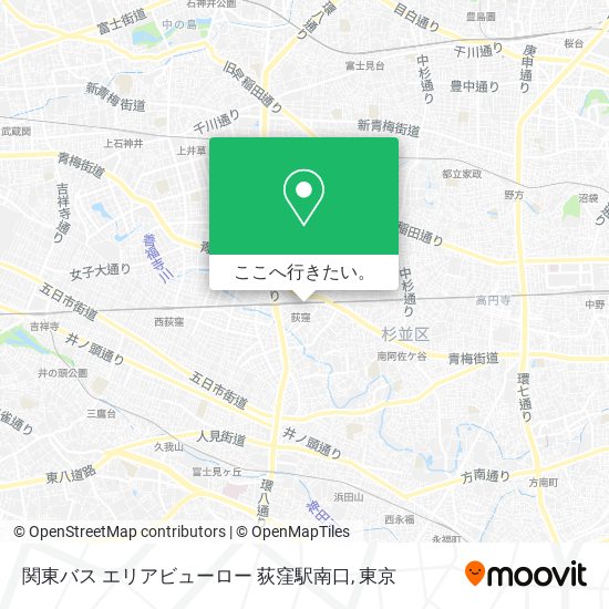 関東バス エリアビューロー 荻窪駅南口地図