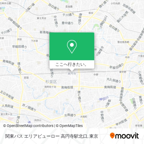 関東バス エリアビューロー 高円寺駅北口地図